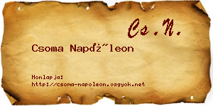 Csoma Napóleon névjegykártya